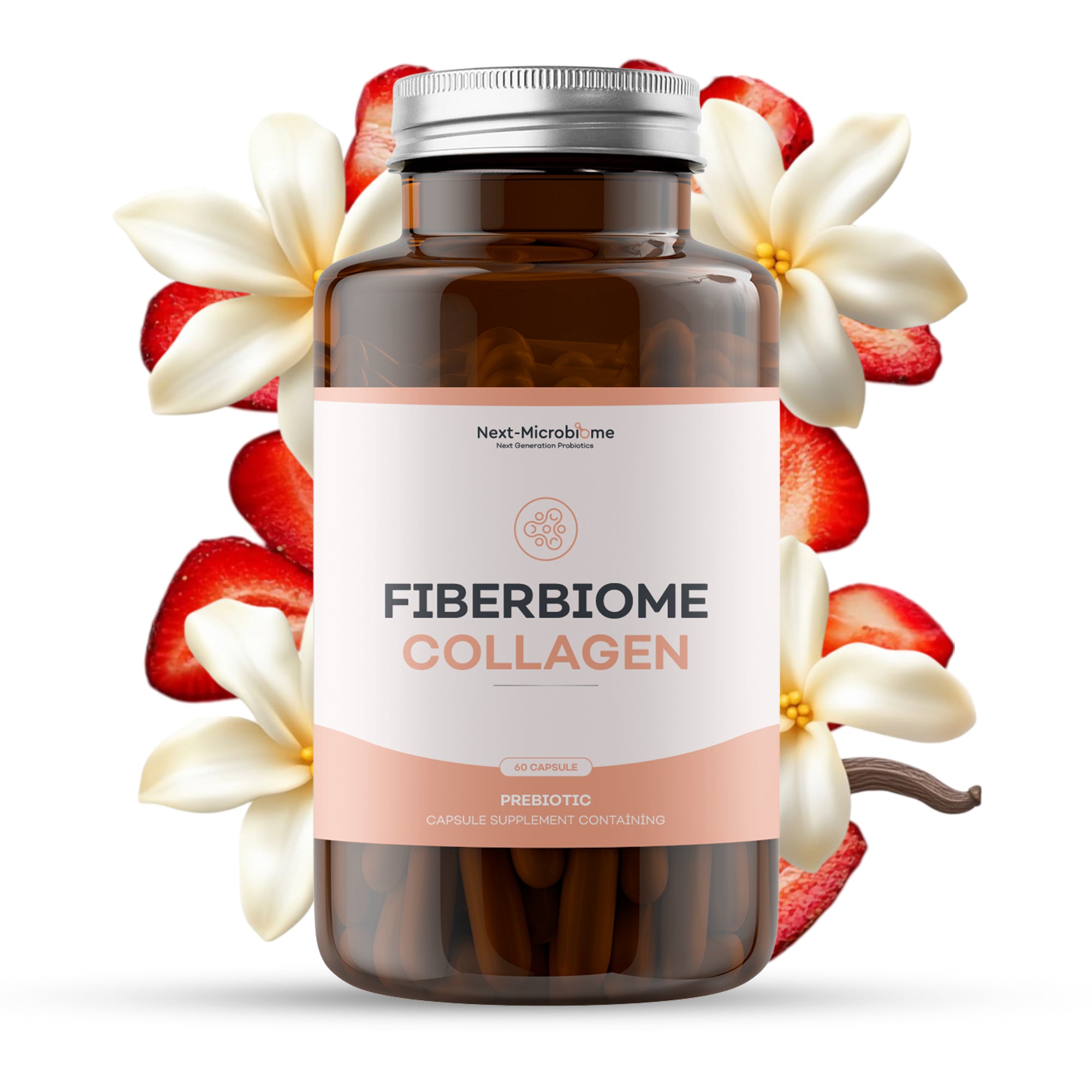 Fiberbiome-Collagen – Kollagen & Präbiotika für Darm- und Körpergesundheit, 60 Kapseln