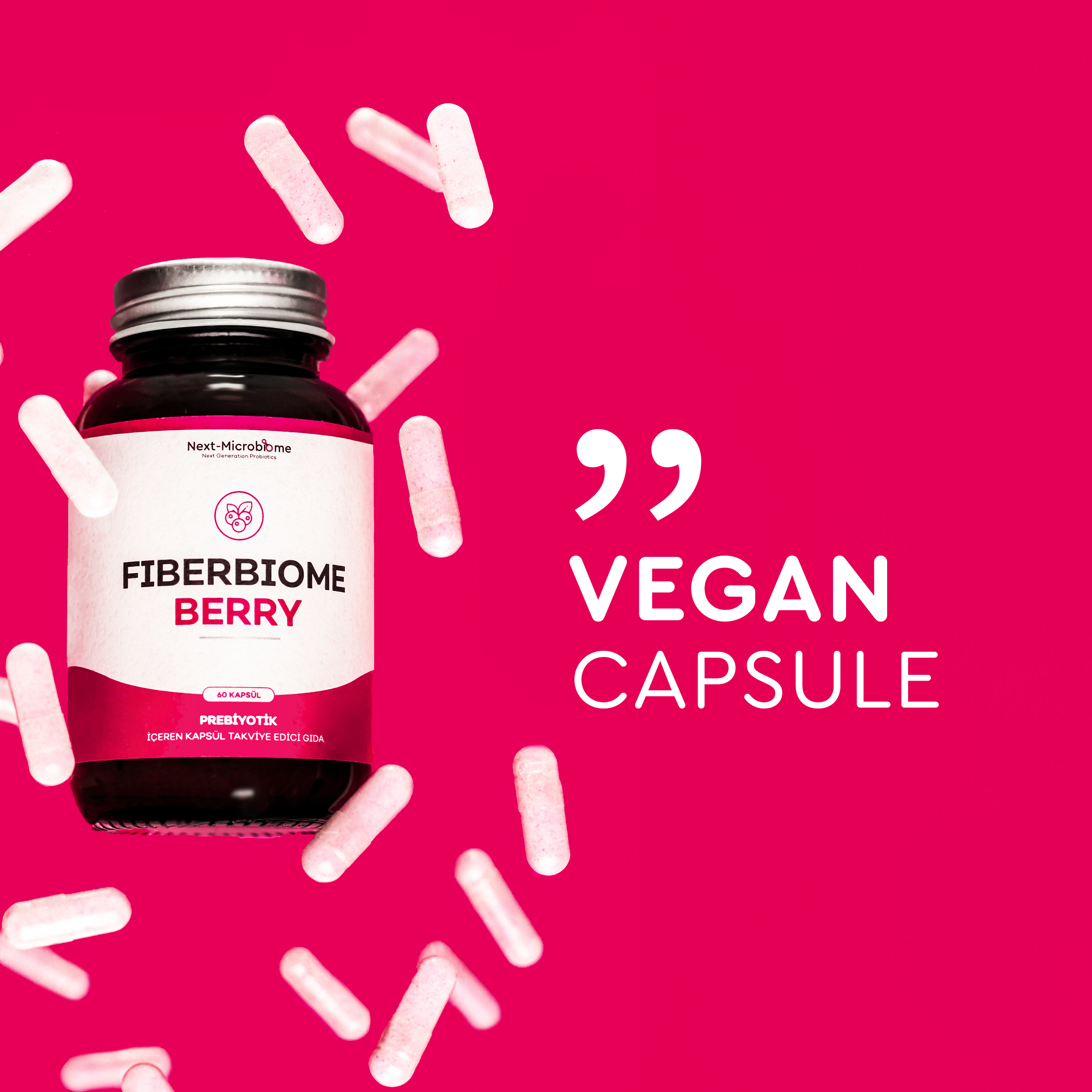Fiberbiome-Berry – Präbiotisches Nahrungsergänzungsmittel für die Darmgesundheit, 60 Kapseln
